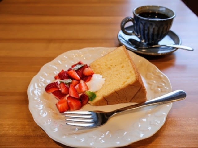 カフェ野乃 姫路 姫路市 癒しの空間　シフォンケーキ